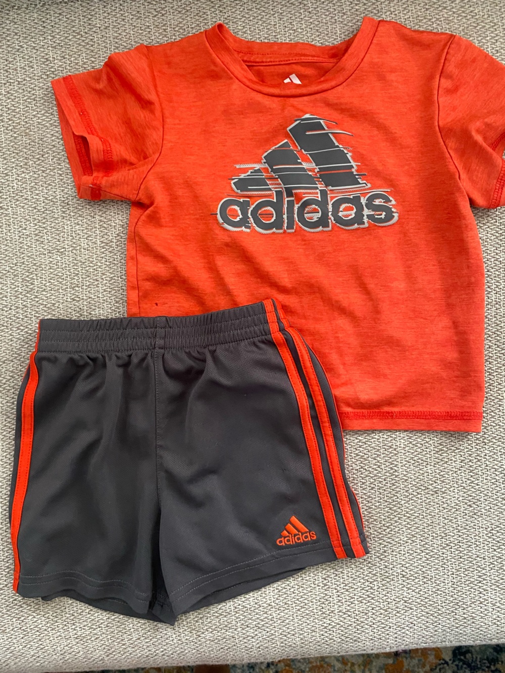 adidas Kids Orange and Black Athletic Shorts